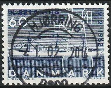 FRIMÆRKER DANMARK | 1962 - AFA 409 - Selandia - 60 øre blå - Pragt Stemplet Hjørring