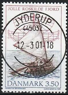 FRIMÆRKER DANMARK | 1996 - AFA 1119 - Danske træjoller - 3,50 Kr. flerfarvet - Pragt Stemplet Jyderup